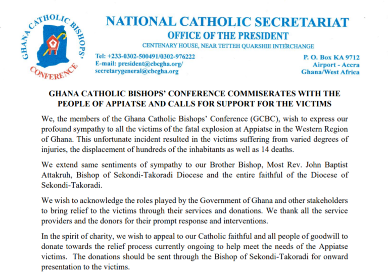 GCBC Commiserates with the people of Appiatse and calls for support for the Victims